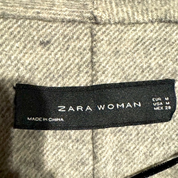 Zara Woman Hand Made Wool Blend Poncho Gray Cape Size M - Picture 11 of 11